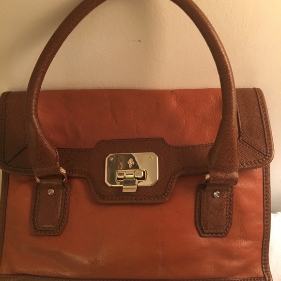 EUC LEATHER Cole Haan purse, brown and caramel - Picture 7 of 8